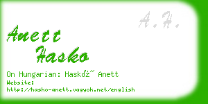 anett hasko business card